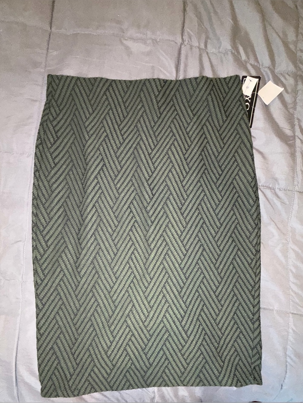 NWT NYCC Green & Black Herringbone Pencil Skirt Size Medium
